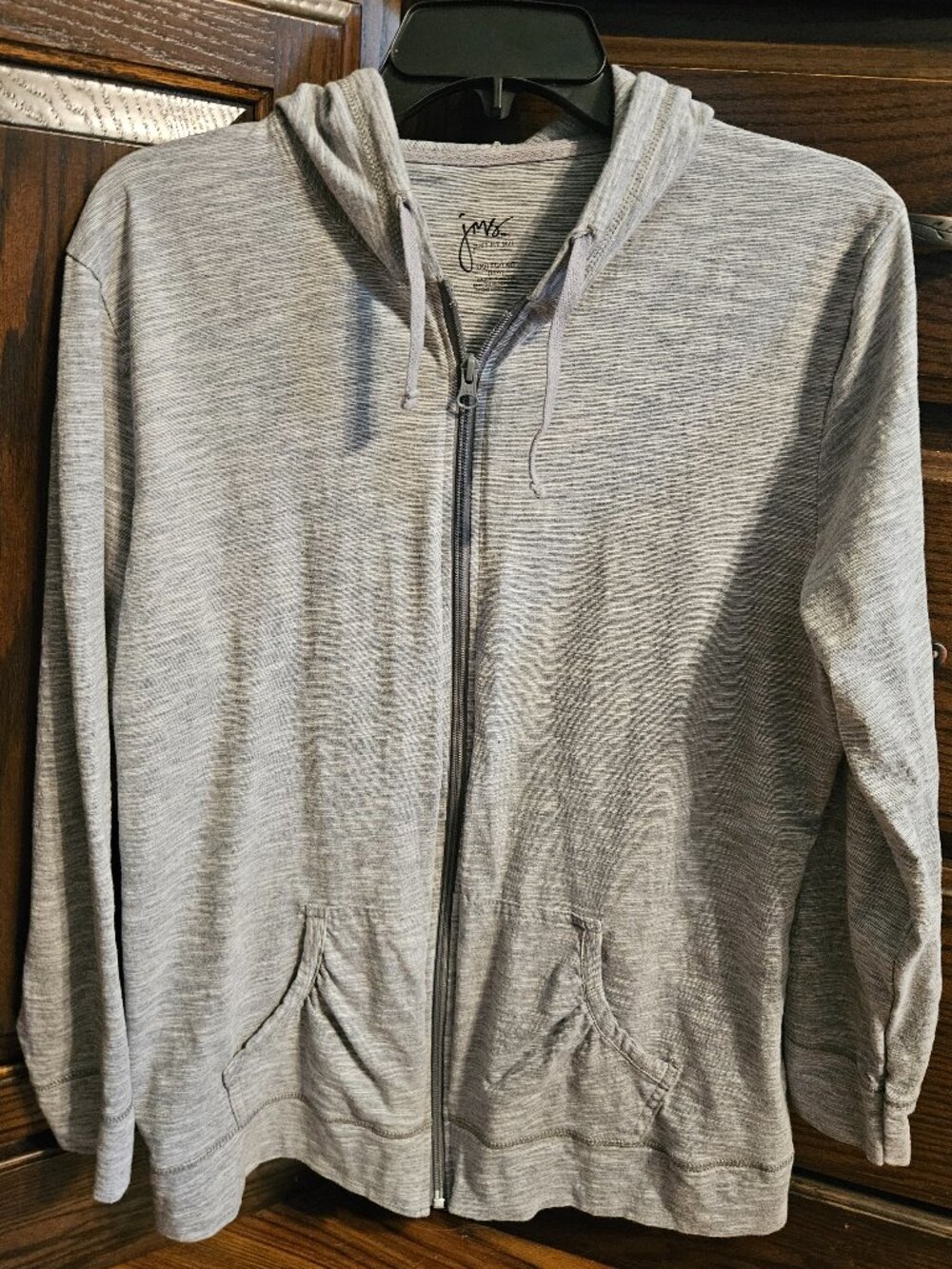 JMS Just My Size Women’s 1X 16W Gray Full Zip Lightweight Hoodie